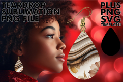 Charming Teardrop Earrings Design PNG, Pattern Product Image 1
