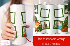 Christmas Photo tumbler wrap sublimation, Santa tumbler PNG Product Image 3