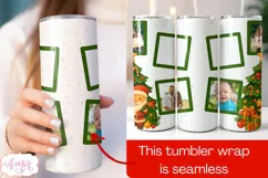 Christmas Photo tumbler wrap sublimation, Santa tumbler PNG Product Image 3