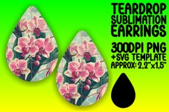 Blossom Beauty Burst PNG Teardrop Earring Design Sublime Product Image 1