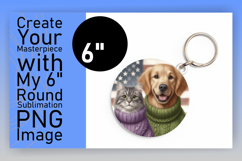 Charming Keychain Round Design Template , Dog and cat Product Image 1