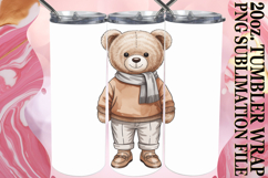 Joyful Hearts 20oz tumbler wrap, Teddy Bear Product Image 1