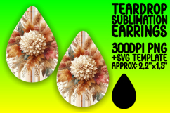 Whimsical Teardrop Earrings Design Art , Autumn Flower Product Image 1