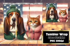 20oz Tumbler Sublimation PNG , Dog and cat Product Image 1