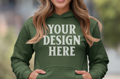 Forest Green Gildan 18500 Hoodie Sweatshirt Mockup, 185 mo Product Image 1