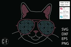 Cat In Shades Rhinestone Template Product Image 1