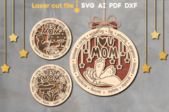 Mother&#039;s Day Medals Bundle SVG laser cut files for Glowforge Product Image 1