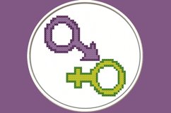 Male and Female Symbols - PDF Cross Stitch Pattern Product Image 1