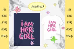 LGBT lettering "I am her girl" in two variations of frames Product Image 2