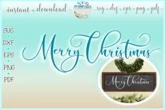Merry Christmas Horizontal Wood Sign SVG Dxf Eps Png PDF Product Image 1