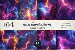Neon Thunderstorm Texture | Electric Storm Background Product Image 1