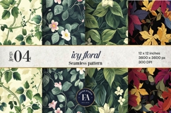 Ivy Floral Pattern | Vintage Botanical Leaf Texture Product Image 1