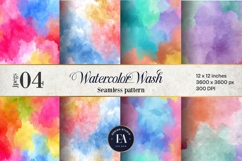 Watercolor Wash Digital Paper | Seamless Rainbow Texture Product Image 1