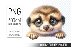 Cute Meerkat Clipart PNG, Printable Animals, Wildlife Desig Product Image 1