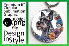 Bold Round Dog Sublimation Keychain Product Image 1