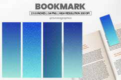 Blue Ombre Glitter Bookmark PNG, Bookmark Sublimation Product Image 1