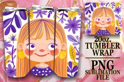 Elegant Portrait with Flowers Tumbler Wrap 20oz Product Image 1