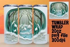 Sublimation Wrap 20oz - 3D Flower in Hole Design Product Image 1