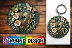 Joyful Sublimation Circle Designs PNG, 3D Heart Product Image 1