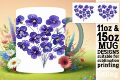 Sublimation Mug Wrap with Floral Heart Spring Product Image 1