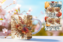 VIVID 15oz Mug Wrap PNG Template , Autumn Flower Product Image 1