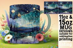 Golden Petunia Parade Mug Wrap: Glitter Sublimation, Spring Product Image 1