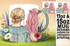 Whimsical Chic Watercolor Friends Mug Wrap: 11oz 15oz Product Image 1