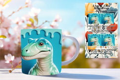 FASHIONABLE 11oz Mug Wrap PNG , Cute Dino Product Image 1
