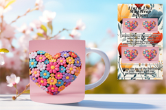 Gift 11oz Mug Wrap Png Artwork , Flowers Heart Product Image 1