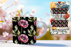 Charming 11oz Mug Wrap Png Artwork , Flowers Product Image 1