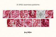 Floral Ribbon Digital Paper Kit Rococo Valentine Patterns Product Image 2