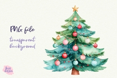 Vintage Christmas Tree Clipart Retro PNG Product Image 5