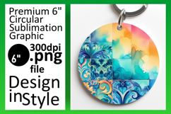 Cute Circle PNG for Coasters , Watercolor Patter Product Image 1