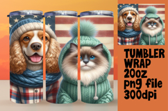 VIBRANT Sublimation Tumbler Design , Dog and cat Product Image 1