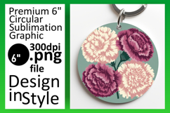 Elegant Car Coaster Round PNG Design , Flowers Product Image 1