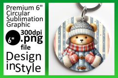 Vibrant Round Design for Keychains , Teddy Bear Product Image 1