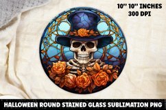 Halloween Stained Glass Sublimation PNG | Skull | Ghost Product Image 1