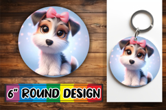 Radiant Circle Keychain Magic PNG, 3D Dog Product Image 1