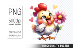 Cute Chicken, Animal Sublimation Clipart PNG Product Image 1