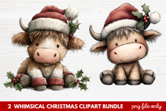 Whimsical Christmas Clipart | Cute Festive Holiday PNG Product Image 1