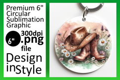 Chic Circle PNG Car Coaster Design , Western Product Image 1