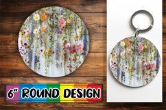 Elegant Floral Round Keychain Showcase Product Image 1