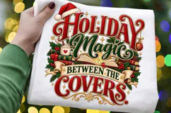 Holiday Magic Between the Covers PNG, Christmas Book Lover Product Image 1