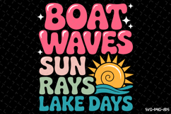 Boat waves sun rays lake days svg | Svg Files for Cricut Product Image 1