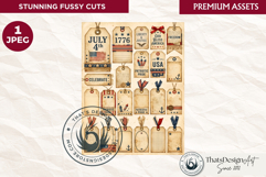 Vintage Patriotic fussy cut ephemera word strip sentiment Product Image 1