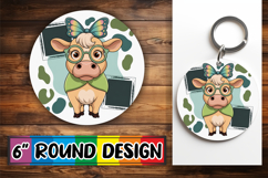 Cozy Circle Designs for Cars, Cute Cow Product Image 1