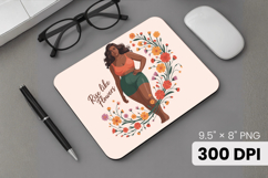 Afro Girl / Woman braided hair Mouse Pad, Black Queen PNG Product Image 1