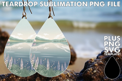 Playful Teardrop Earrings Design PNG, Spring Product Image 1