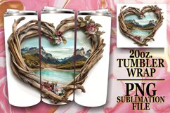Scenic Tranquility: Heart Frame Design Product Image 1