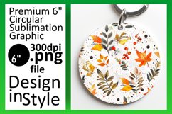 Cozy Fall Leaves Round Design Keychain Product Image 1